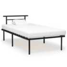 vidaXL Bed Frame Black Metal 100x200 cm (324823)