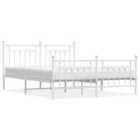 vidaXL Metal Bed Frame with Headboard and Footboard White 183x213 cm (353609)