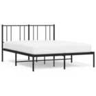 vidaXL Metal Bed Frame with Headboard Black 135x190 cm 4FT6 Double (352479)