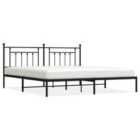 vidaXL Metal Bed Frame with Headboard Black 200x200 cm (353544)