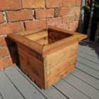 Samuel Alexander Hand Made 41cm x 41cm Chunky Rustic Wooden Garden Small Square Planter