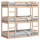 vidaXL Triple Bunk Bed without Mattress 80x200 cm Solid Wood Pine (3284251)