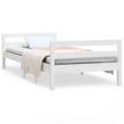 vidaXL Bed Frame White 75x190 cm 2FT6 Small Single Solid Wood Pine (821640)