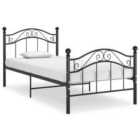 vidaXL Bed Frame Black Metal 90x200 cm (324988)