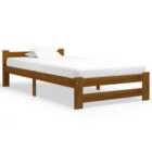 vidaXL Bed Frame Honey Brown Solid Pine Wood 90x200 cm (322005)