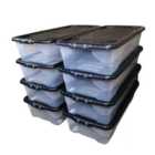 Clear Under Bed Storage Box 42L, Set Of 8