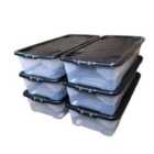 Clear Under Bed Storage Box 42L, Set Of 6