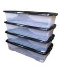 Clear Under Bed Storage Box 42L, Set Of 4
