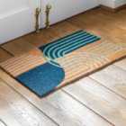 Crossland Grove Galway Navy Arch Coir Doormat 400X700Mm