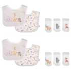Wrendale Designs 'Little Savannah' African Animal 4 Piece Bibs & 6 Pair Socks Set