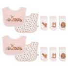 Wrendale Designs 'Little Forest' Woodland Animal 4 Piece Bibs & 6 Pair Socks Set