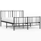 vidaXL Metal Bed Frame with Headboard and Footboard Black 120x200 cm (352496)