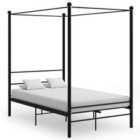 vidaXL Canopy Bed Frame Black Metal 140x200 cm (325060)