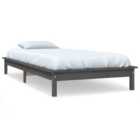 vidaXL Bed Frame Grey 90x200 cm Solid Wood Pine (820528)
