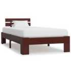 vidaXL Bed Frame Dark Brown Solid Pine Wood 90x200 cm (283172)