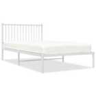 vidaXL Metal Bed Frame with Headboard White 107x203 cm (350927)