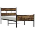 vidaXL Bed Frame without Mattress Smoked Oak 80x200 cm Engineered Wood (4017227)