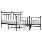 vidaXL Metal Bed Frame with Headboard and Footboard Black 150x200 cm (353557)