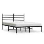 vidaXL Metal Bed Frame with Headboard Black 160x200 cm (352322)