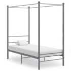 vidaXL Canopy Bed Frame Grey Metal 90x200 cm (325053)