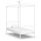 vidaXL Canopy Bed Frame White Metal 90x200 cm (284468)