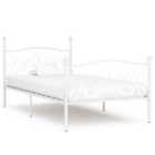 vidaXL Bed Frame with Slatted Base White Metal 90x200 cm (284447)