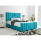 Eleganza Coraline Teal Plush Velvet Small Double Bed Frame