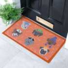 Dogs With Hats Doormat (70 X 40Cm)