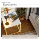 TecTake Side Table Alysia - marble top, square design - White/Gold