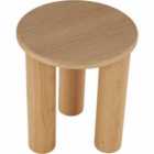 TecTake Side Table Sisi - round, solid wood legs, rustic look - Light Oak