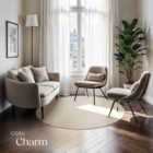 TecTake Rug Zonelle - short pile and ultra-soft, rectangular or round - Beige, 120x120x1.5cm