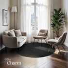 TecTake Rug Zonelle - short pile and ultra-soft, rectangular or round - Black, 120x120x1.5cm