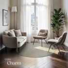 TecTake Rug Zonelle - short pile and ultra-soft, rectangular or round - Sand, 120x120x1.5cm