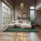 TecTake Rug Zonelle - short pile and ultra-soft, rectangular or round - Green, 200x290x1.5cm