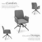 TecTake Swivel Chair Daya - upholstered, robust fabric, 55.5 x 58 x 87 cm - Anthracite, Set of 6