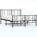 vidaXL Metal Bed Frame with Headboard and Footboard Black 150x200 cm 5FT King Size (352500)