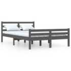 vidaXL Bed Frame Grey Solid Wood 140x200 cm (814821)