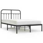 vidaXL Metal Bed Frame with Headboard Black 120x190 cm (352575)