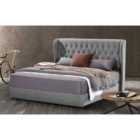 Mariappa Bed Small Double Plush Velvet Grey