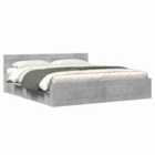 vidaXL Bed Frame with Headboard without Mattress Concrete Grey 180x200 cm Super King (3295544)