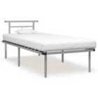 vidaXL Bed Frame Grey Metal 90x200 cm (324822)