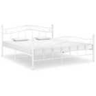 vidaXL Bed Frame White Metal 160x200 cm (325001)