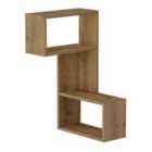 Decortie Wall-mounted Corner Shelf 20X47X82Cm Particleboard, Dark Oak Effect