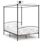 vidaXL Canopy Bed Frame Black Metal 140x200 cm (284477)