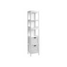 Vasagle High Bathroom Storage Cabinet With 2 Drawers And 3 Open Compartments, White