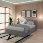 GFW End Lift Small Double Ottoman Grey Fabric Bed & Bonnel Mattress