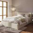 GFW Side Lift King Ottoman Natural Fabric Bed & Pocket Mattress