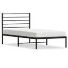 vidaXL Metal Bed Frame with Headboard Black 107x203 cm (352315)