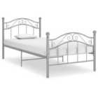 vidaXL Bed Frame Grey Metal 90x200 cm (324990)