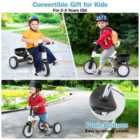 Costway Convertible Kids Tricycle Toddler Trike With 86° Limited Steering Angle-white